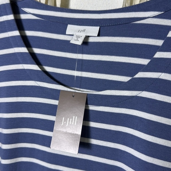 J. Jill NWT Short Sleeve A-Line Scoop Neck Casual Cotton/Modal Stripe Dress M/P - Picture 11 of 14